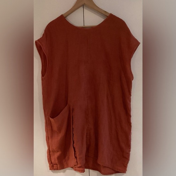 Cosmo'swomen's rust coloured cotton top/tunic Xl - Picture 4 of 12
